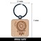Dream Catcher with Moon and Stars Engraved Wood Square Keychain Tag Charm